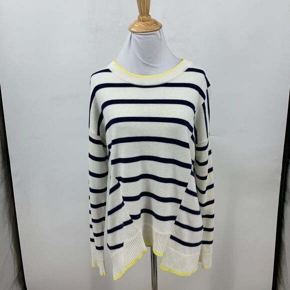 Splendid Striped Sweater Womens M Medium 5% Cashmere Blend Drop Shoulder *READ - Picture 2 of 16